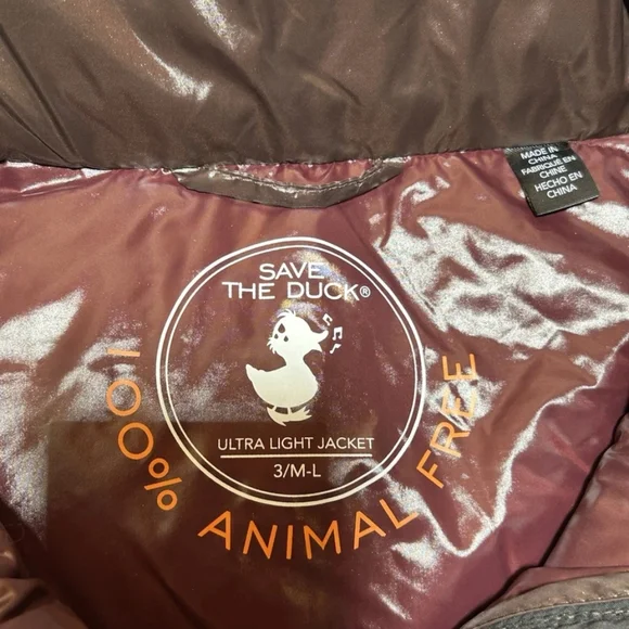 Save The Duck - Isla Puffer - Espresso Brown - M/L NWOT - Picture 4 of 12